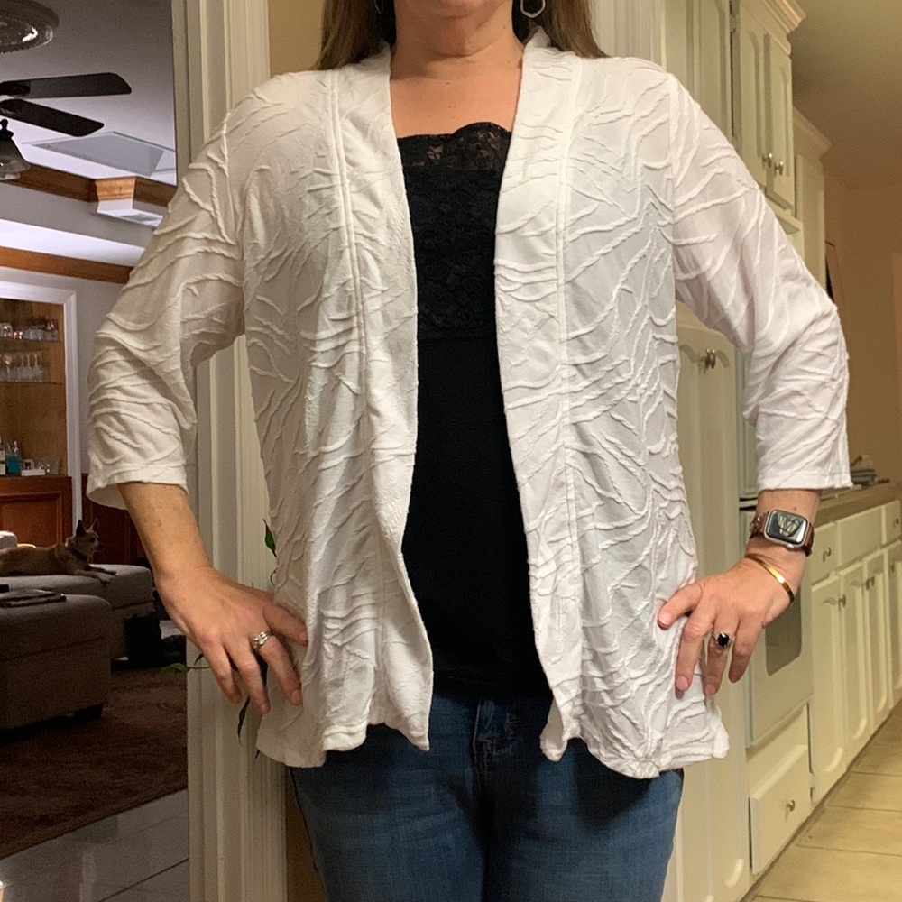 White dress cardigan size 2X